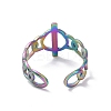Ion Plating(IP) 304 Stainless Steel Buckle Shape Open Cuff Ring STAS-E168-01M-3