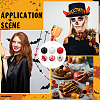 Halloween Theme Printed Natural Wooden Beads WOOD-ME0001-07-4