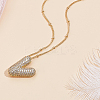 1Pc Brass Micro Pave Cubic Zirconia Letter Pendant Necklaces NJEW-LP0001-43V-G-3