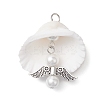 Copper Wire Wrapped Shell Pendants PALLOY-JF02710-01-1