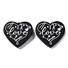 Food Grade Heart with Word Love Silicone Focal Beads SIL-NH0001-01A-1