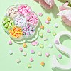 196Pcs 7 Colors Acrylic Bicolor Heart Beads OACR-CJ0001-60-5