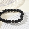 Natural Obsidian Round Beaded Stretch Bracelets GG-CBA12F1-02A-06-3