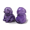 Dyed Natural Imperial Jasper Dog Figurine Statue for Living Room Table Home Decoration DJEW-N003-05A-2