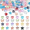 120G 4 Styles Gradient Color Baking Paint Transparent Glass Beads DGLA-YW0001-40-1