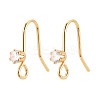 Brass Pave Clear Cubic Zirconia Earring Hooks KK-T077-17G-02-1