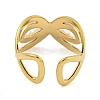 Ion Plating(IP) Infinity 304 Stainless Steel Open Cuff Rings for Women RJEW-A044-01D-G-3
