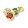 Brass Micro Pave Cubic Zirconia Pendants KK-S511-03A-G-2