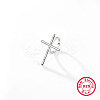 Anti-Tarnish Cross Rhodium Plated 925 Sterling Silver Finger Rings for Women PT9843-5-1