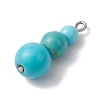 Synthetic Turquoise Dyed Round Beaded Pendants PALLOY-JF02867-11-3