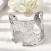 Hammered 304 Stainless Steel Open Cuff Bangles BJEW-K264-04P-2