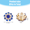 8Pcs 1-Hole Golden Tone Alloy Rhinestone Shank Buttons BUTT-DC0001-08-2