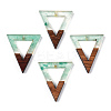 Transparent Resin & Walnut Wood Pendants LS-RESI-ZX017-22-1