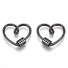 Brass Micro Pave Clear Cubic Zirconia Screw Carabiner Lock Charms ZIRC-T013-05-NF-2
