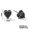 Chic Brass Cubic Zirconia Stud Earrings ZD1304-7-1