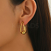Teardrop with Round Stainless Steel Stud Earrings UU4012-3