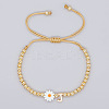 Golden Tone Daisy Braided Bead Bracelets WY1454-10-1