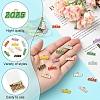 48Pcs 8 Colors Alloy Enamel Pendants ENAM-FS0002-41-2