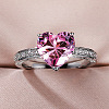 Brass Micro Pave Cubic Zirconia Finger Rings for Women FS-WGC99AF-04-3