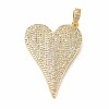 Rack Plating Brass Micro Pave Cubic Zirconia Pendants KK-E281-01G-06-1