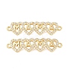 Mother's Day Brass Micro Pave Clear Cubic Zirconia Connector Charm KK-F931-27C-G-1