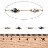 Handmade Natural Lapis Lazuli & Synthetic Howlite & 316 Stainless Steel Round Link Chains CHS-L033-07G-03-2