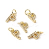 Real 18K Gold Plated Brass Micro Pave Clear Cubic Zirconia Charms KK-E068-VB452-P-4