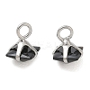 Brass Pave Cubic Zirconia Charms CU-CBABEB3-05P-3