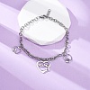 Mother's Day 304 Stainless Steel Charm Bracelets BJEW-A036-03P-2