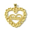 Mother's Day Brass Micro Pave Cubic Zirconia Pendants KK-H472-04G-01-1