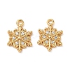 Christmas Brass Micro Pave Clear Cubic Zirconia Charms KK-B160-41G-02-1