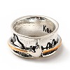 Rotatable Mountain and Heart Alloy Finger Ring RJEW-F123-08AS-1
