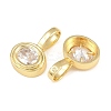 Brass Pave Clear Cubic Zirconia Pendants KK-CBA56EF-35B-G-01-2