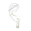 Brass Cuff Earrings and Hoop Earrings Sets EJEW-BB35146-2