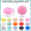 150Pcs 15 Colors Rondelle Silicone Focal Beads SIL-SC0002-26-2
