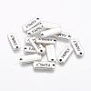 Tibetan Style Alloy Rectangle with Word Family Pendants TIBEP-Q043-057-RS-1