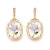 Spray Painted Brass Pave Clear Cubic Zirconia Pendants KK-T072-28B-G-1