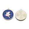 Rack Plating Alloy Enamel Pendants ENAM-N055-081-3