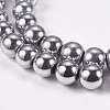 Electroplate Non-magnetic Synthetic Hematite Beads Strands X-G-J169A-8mm-02-3
