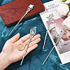 4Pcs 4 Styles Tibetan Style Alloy Resin Hair Sticks OHAR-SC0001-14-4
