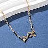 304 Stainless Steel Chemical Symbol Pendant Necklaces NJEW-Z073-03G-03-2