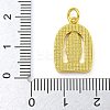 Real 18K Gold Plated Brass Pendants with Shell and Jump Rings KK-D534-04G-03-3