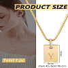 1Pc Stainless Steel Letter Rectangle Pendant Necklaces NJEW-LP0001-34Y-G-2