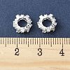 Brass Micro Pave Cubic Zirconia Rondelle European Beads FIND-B046-02S-2