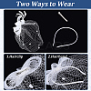 Gauze Mesh Veil Cloth with Aligator Hair Clip AJEW-WH20018-97B-6