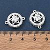 Brass Micro Pave Clear Cubic Zirconia Connector Charms CU-CBA3F77-09S-3