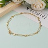 Brass Paperclip Chain & Coffee Bean Chain Necklaces NJEW-JN03251-5