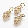 Brass Micro Pave Cubic Zirconia Charms ZIRC-G079-03-NR-2