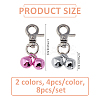 8Pcs 2 Colors Brass Bell Pet Pendant Decoration HJEW-FH00175-2