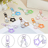 8Pcs 8 Colors Zinc Alloy & Resin Star Pendant Decorations HJEW-BBC0001-26-7